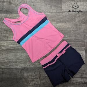 Proallo Girls Tankini Boy Short Swimsuit Size L